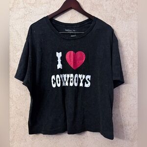 Rebellious One Black Tee ‘I ❤️ Cowboy’